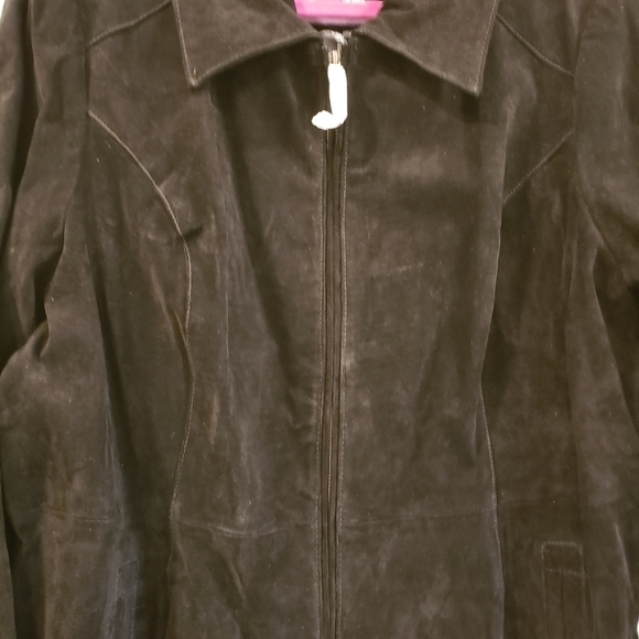 DENNIS Basso XL Black Suede Leather jacket - Picture 3 of 11